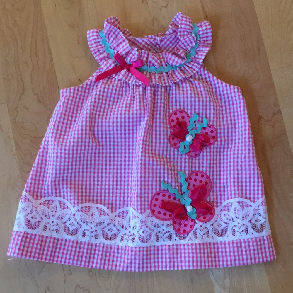 Rare Editions Seersucker Butterfly Dress